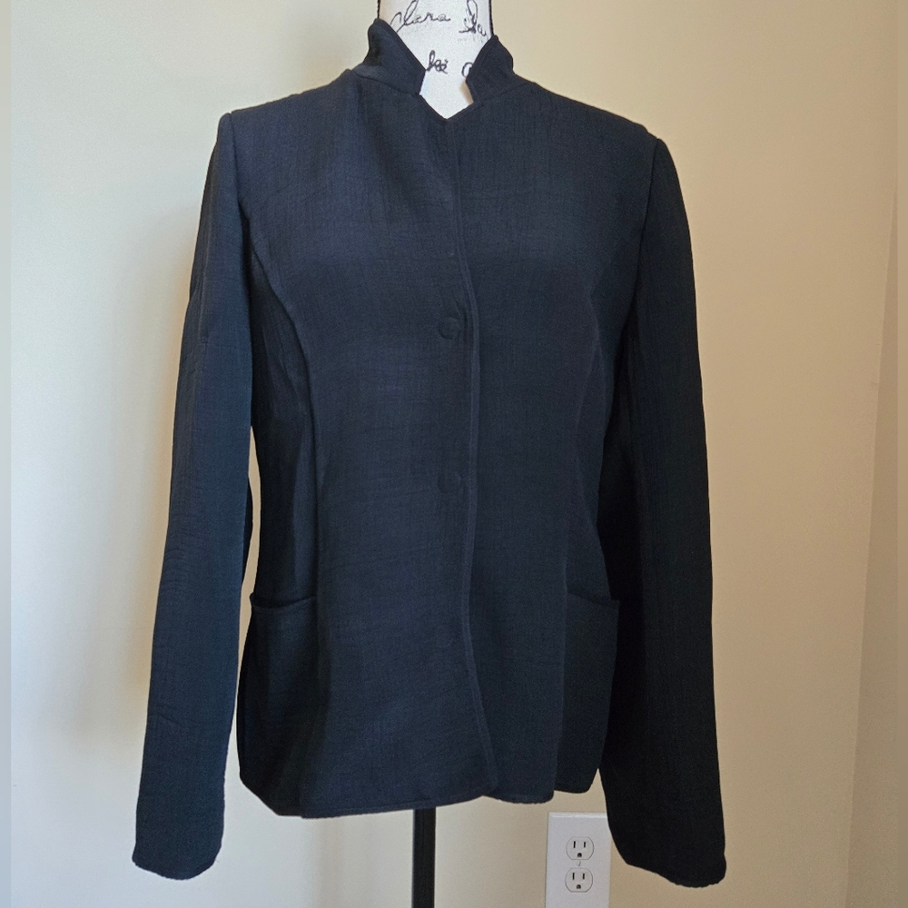 Eileen Fisher Silk Blend Jacket Womens S Black